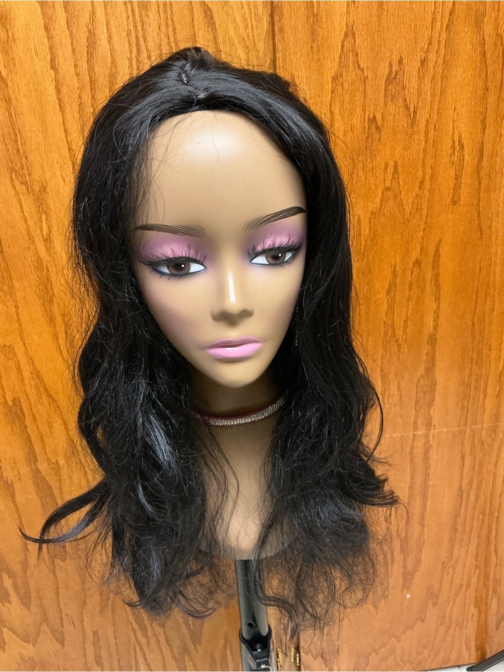 Black Women's Long Wavy Synthetic Hair Wig - Natural Shine